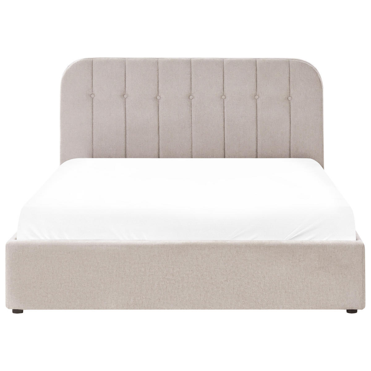 BETT mit Stauraum 160/200 cm Chenillegewebe Taupe Challans - Taupe, Textil (160/200cm) - Beliani