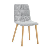 STUHL-SET DE-36643 2 Stück mit Stoffbezug und Massivholzbeinen Hellgrau - Hellgrau, Holz (48/88/44cm) - ComfortXL