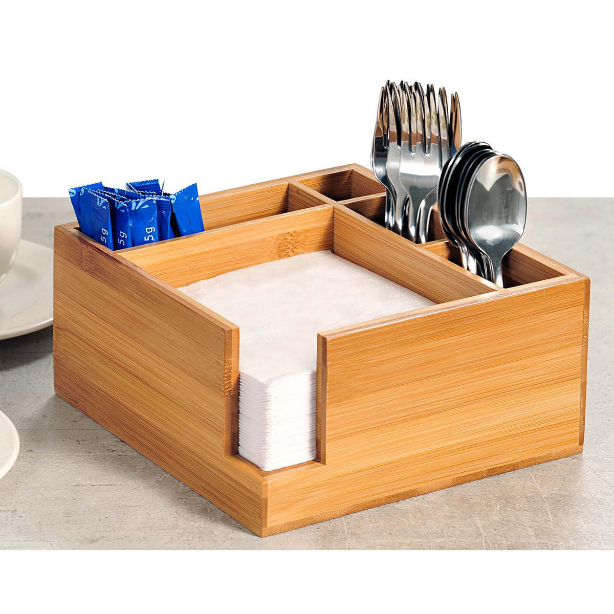 BESTECKBOX, 6 Stück - Bambus, 18 x 18cm - Naturfarben, Holz (18/9/18cm) - Kesper