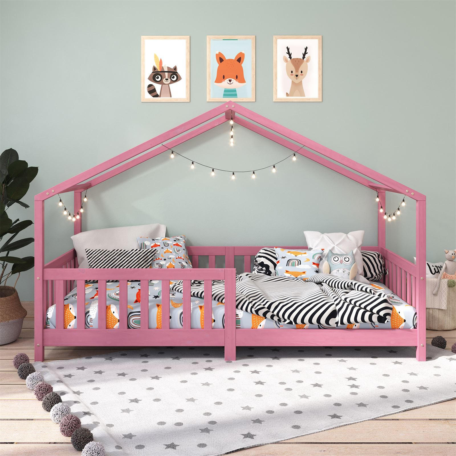 HAUSBETT LISAN 90X200 CM - Rosa, Holz (96/138/206cm) - IDIMEX