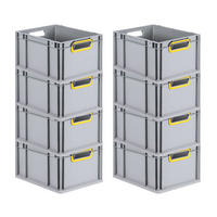 EUROBOX 8x Nextgen Color 22x30x40cm 20 Liter Griffe Gelb Offen - Gelb, Kunststoff (30/22/40cm) - PROREGAL