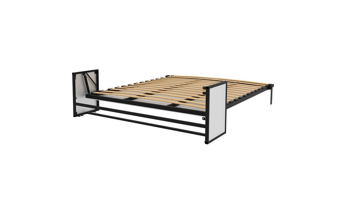 SCHRANKBETT Morphy Studio Modulares SizeFlex- und TypeFlex-System - 160x200, Vertikal - Schwarz, Metall (160/200cm) - WallBedKing