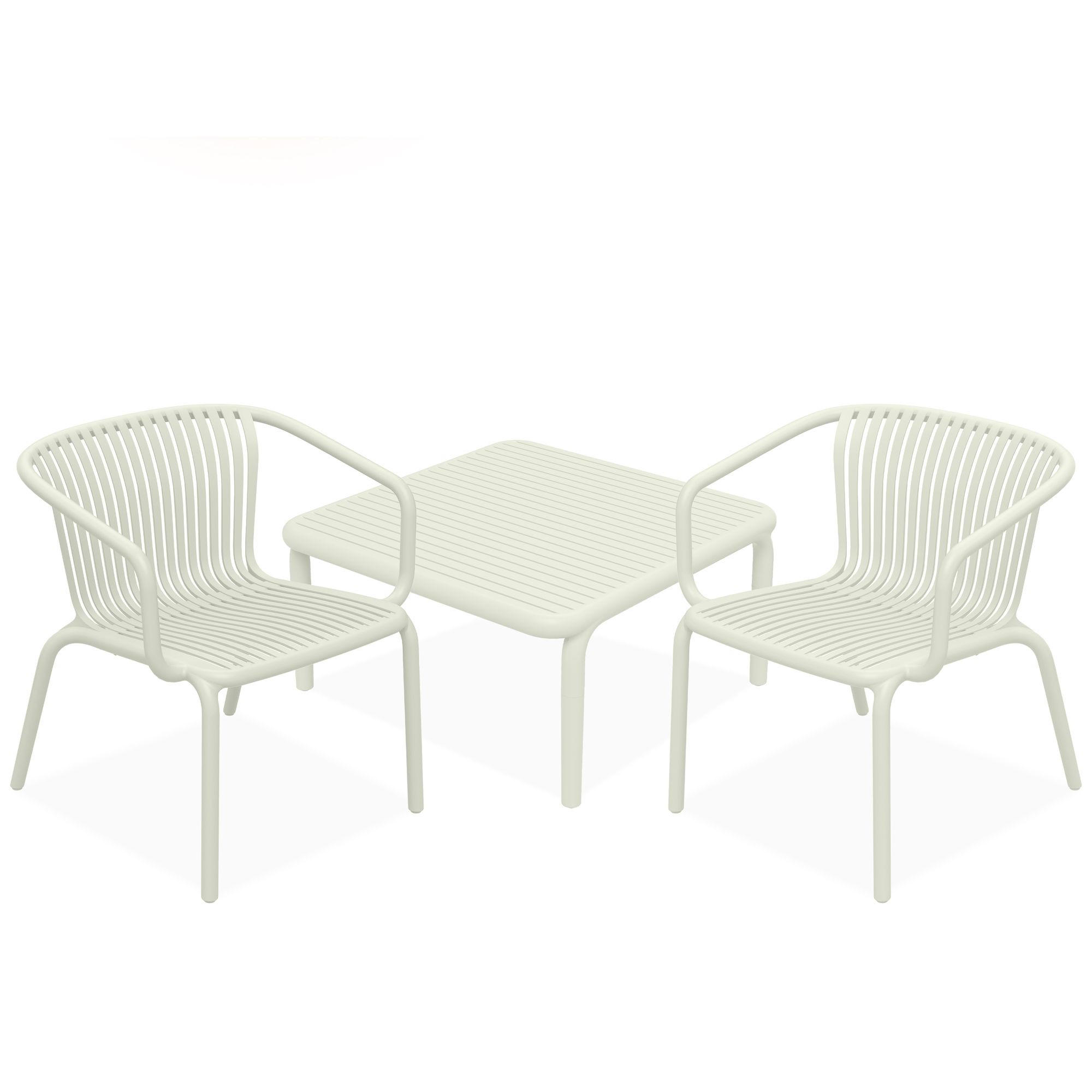 GARTEN ESSGRUPPE FICCARI, Gartenmöbel-Set 3-tlg, Beige - Beige, Kunststoff - KONSIMO®