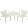 GARTEN ESSGRUPPE FICCARI, Gartenmöbel-Set 3-tlg, Beige - Beige, Kunststoff - KONSIMO®