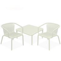 GARTEN ESSGRUPPE FICCARI, Gartenmöbel-Set 3-tlg, Beige - Beige, Kunststoff - KONSIMO®
