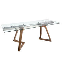 ESSTISCH Rechteckig Glas Walnuss 160/90/75 cm - Transparent/Walnussfarben, Glas (90/160/75cm) - ANGEL CERDA