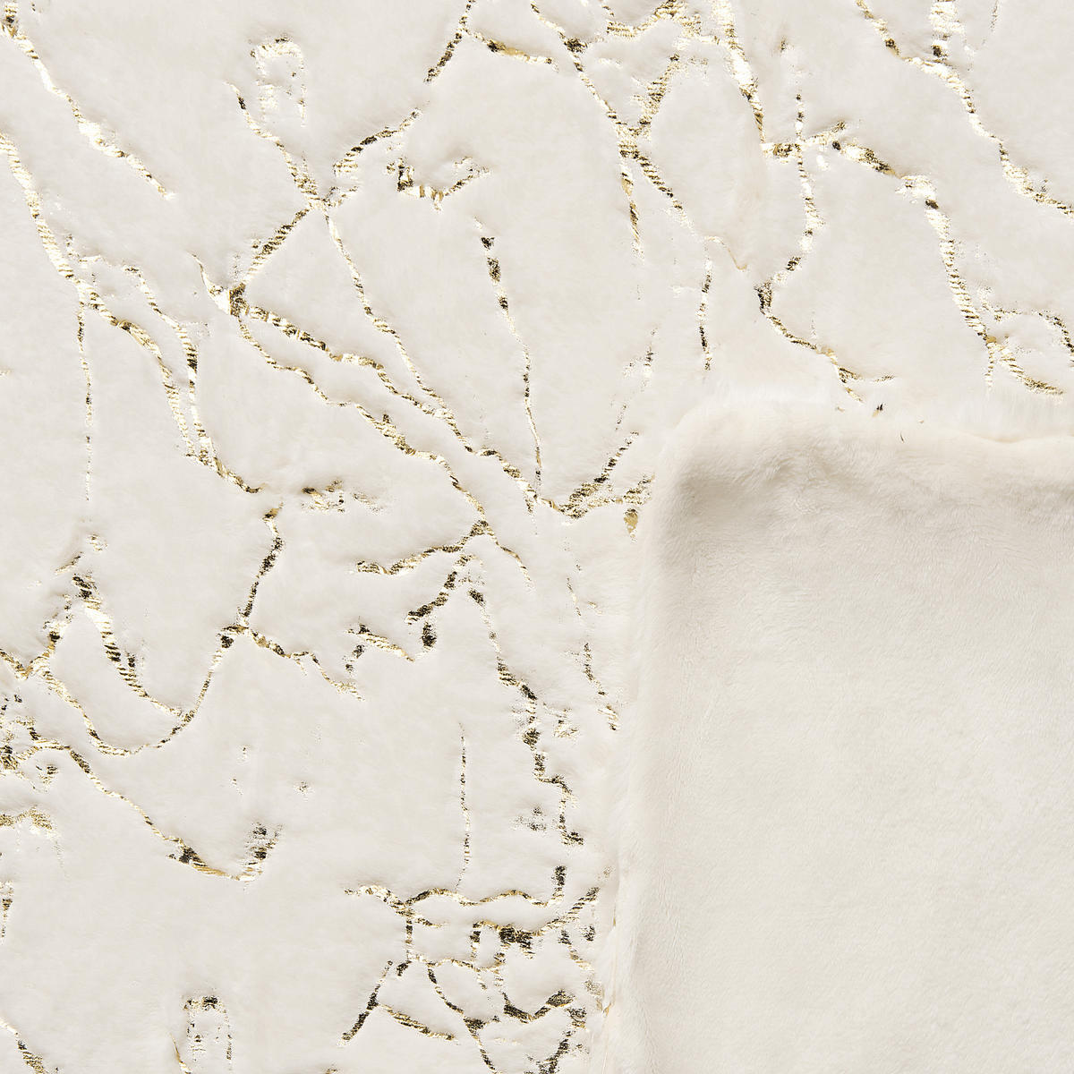 DECKE Creme Godavari 130/180 cm - Creme, Textil (130/180cm) - Beliani