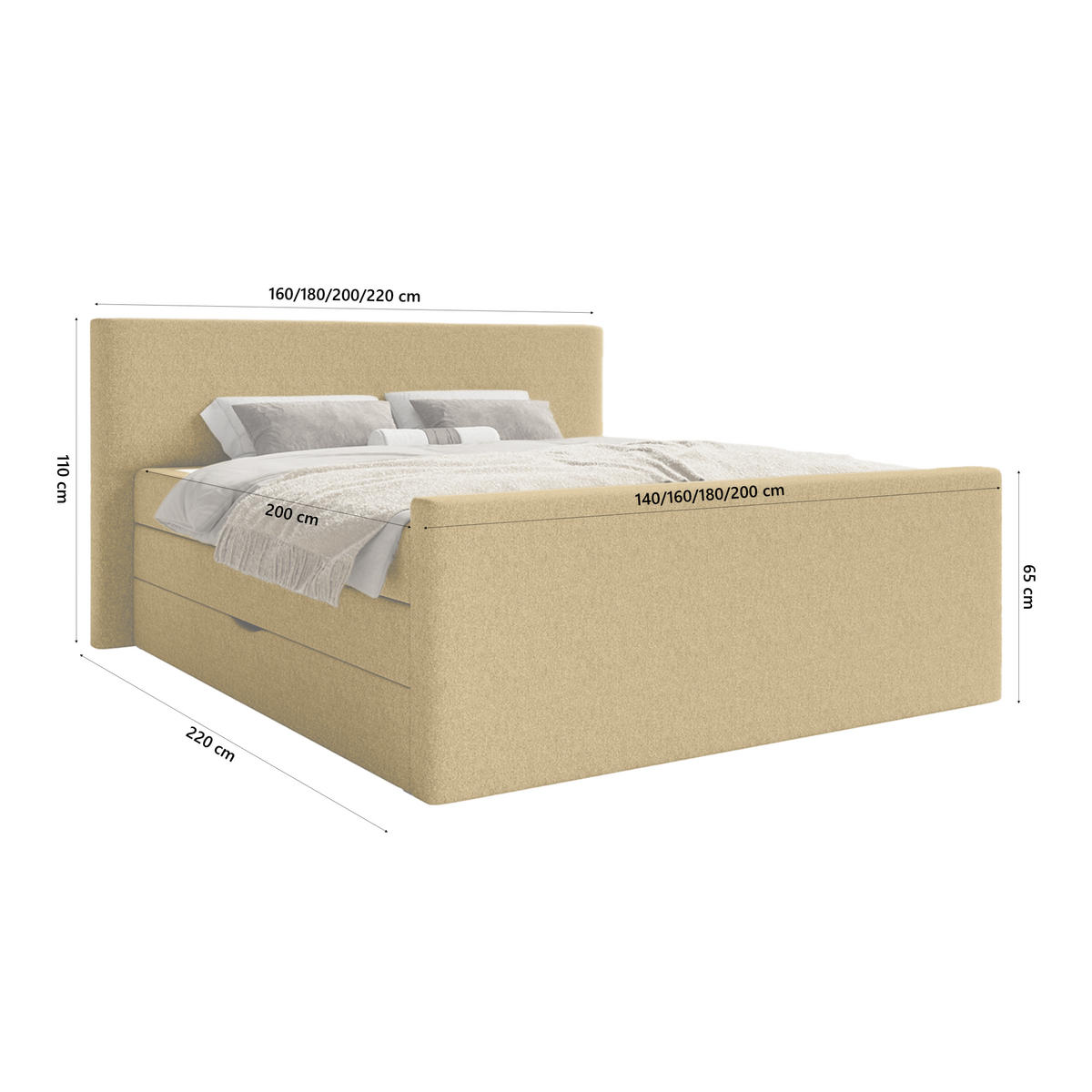 BOXSPRINGBETT VELIPOJA EASY CLEAN 160x200 cm, Dunkelorange - Dunkelorange, Textil (160/200cm) - Fedve