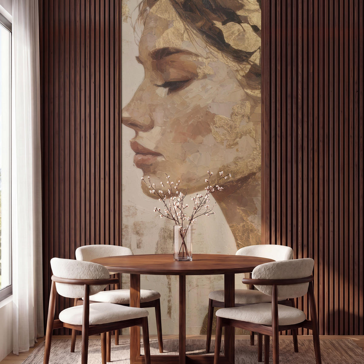 TAPETE - Frau - Gold - Abstrakt - Textur - 100x260 cm - Goldfarben, Papier (100/260cm) - OnlyWow