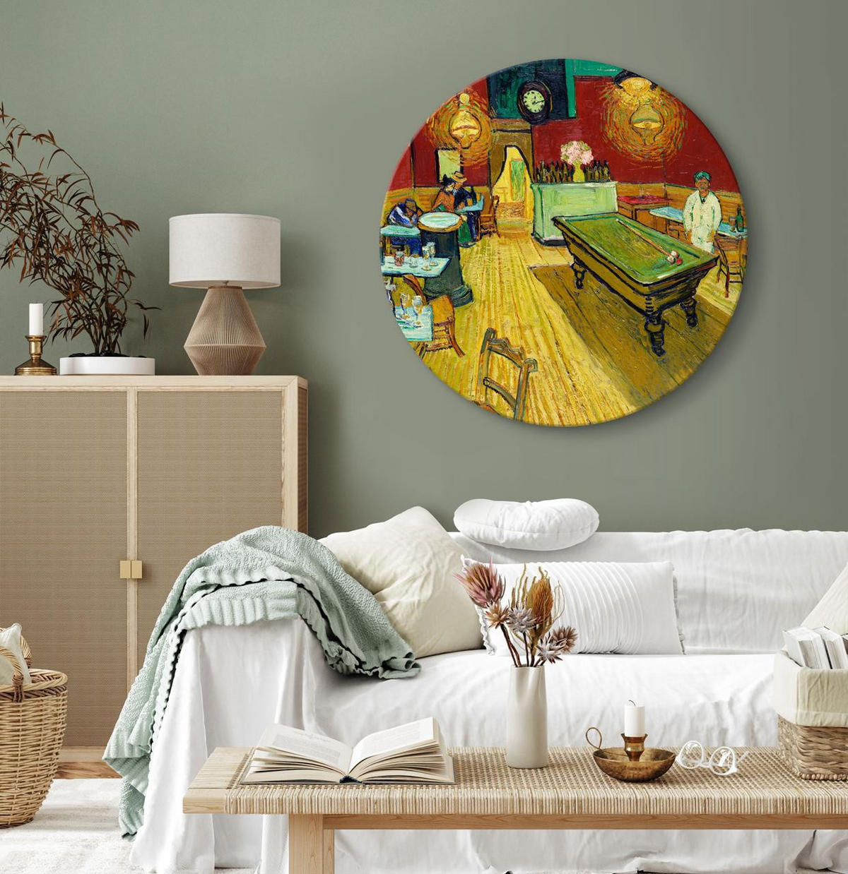 RUNDES BILD Rot 60/60 cm - Gelb/Rot, Textil (60/60cm) - KUNSTLOFT