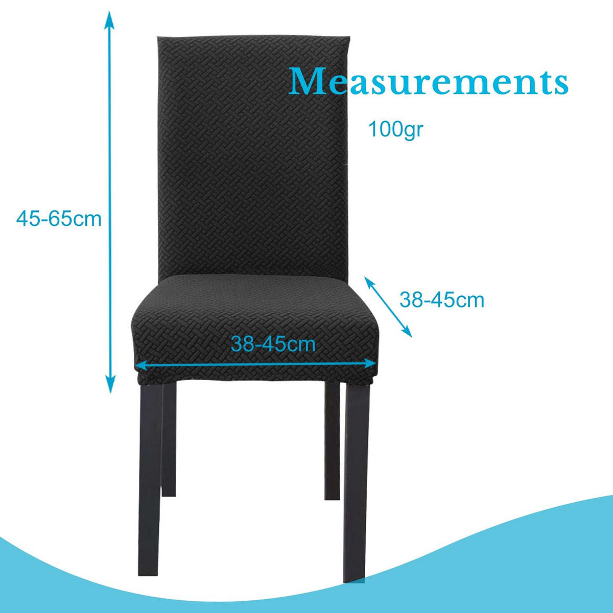 STUHLHUSSE (2-tlg. Set) - Schwarz, Kunststoff (1/38cm)