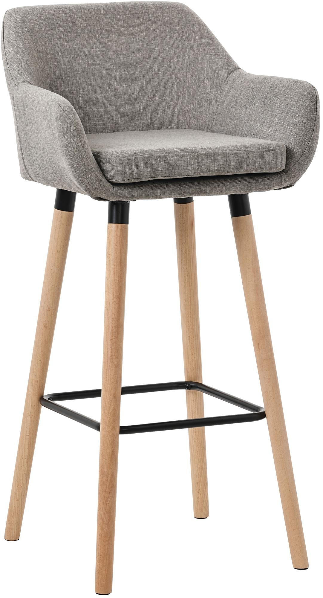 BARHOCKER Grant 101x51x50 cm grau - Grau, Textil (51/101/50cm) - furnicato