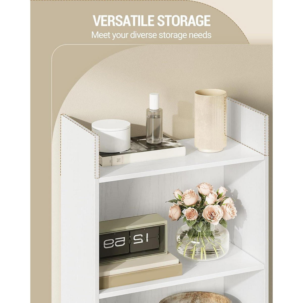 BÜCHERREGAL Standregal 7 Fächer Weiß 24 x 48 x 197,4 cm - Weiß, Holzwerkstoff (48/197.4/24cm)