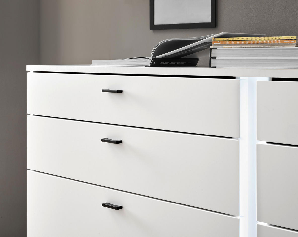 SIDEBOARD M19 Weiß Matt 200/86/42 cm breit - Weiß, Holzwerkstoff (200/86/42cm) - Livojo
