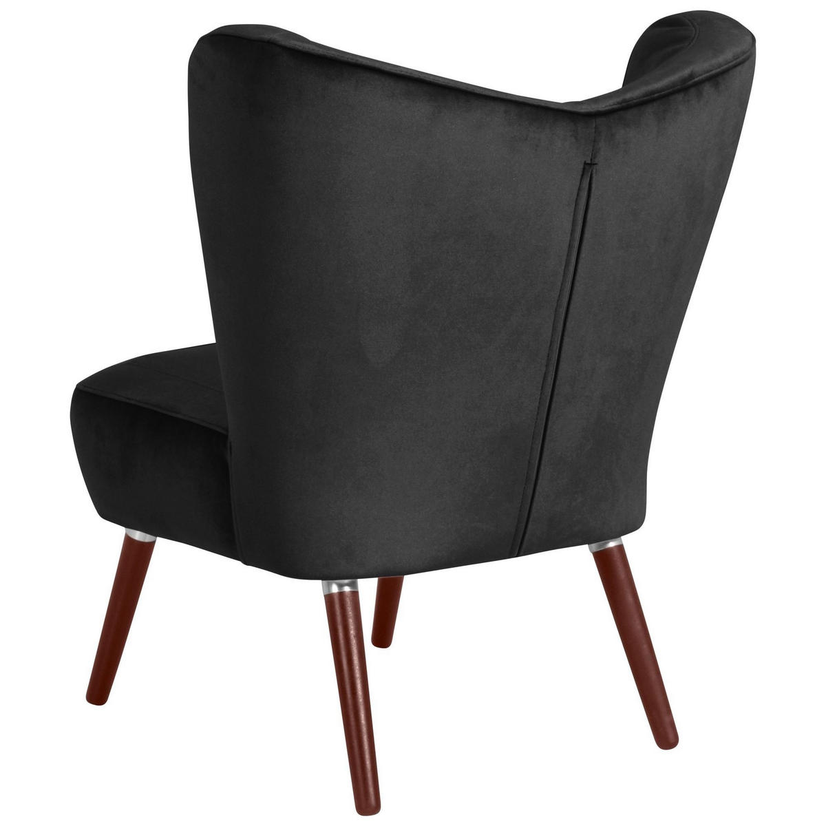 SESSEL Kathy Bezug Samtvelours Buche nussbaum dunkel / schwarz - Schwarz, Kunststoff (70/86/69cm) - 58aufmkessel