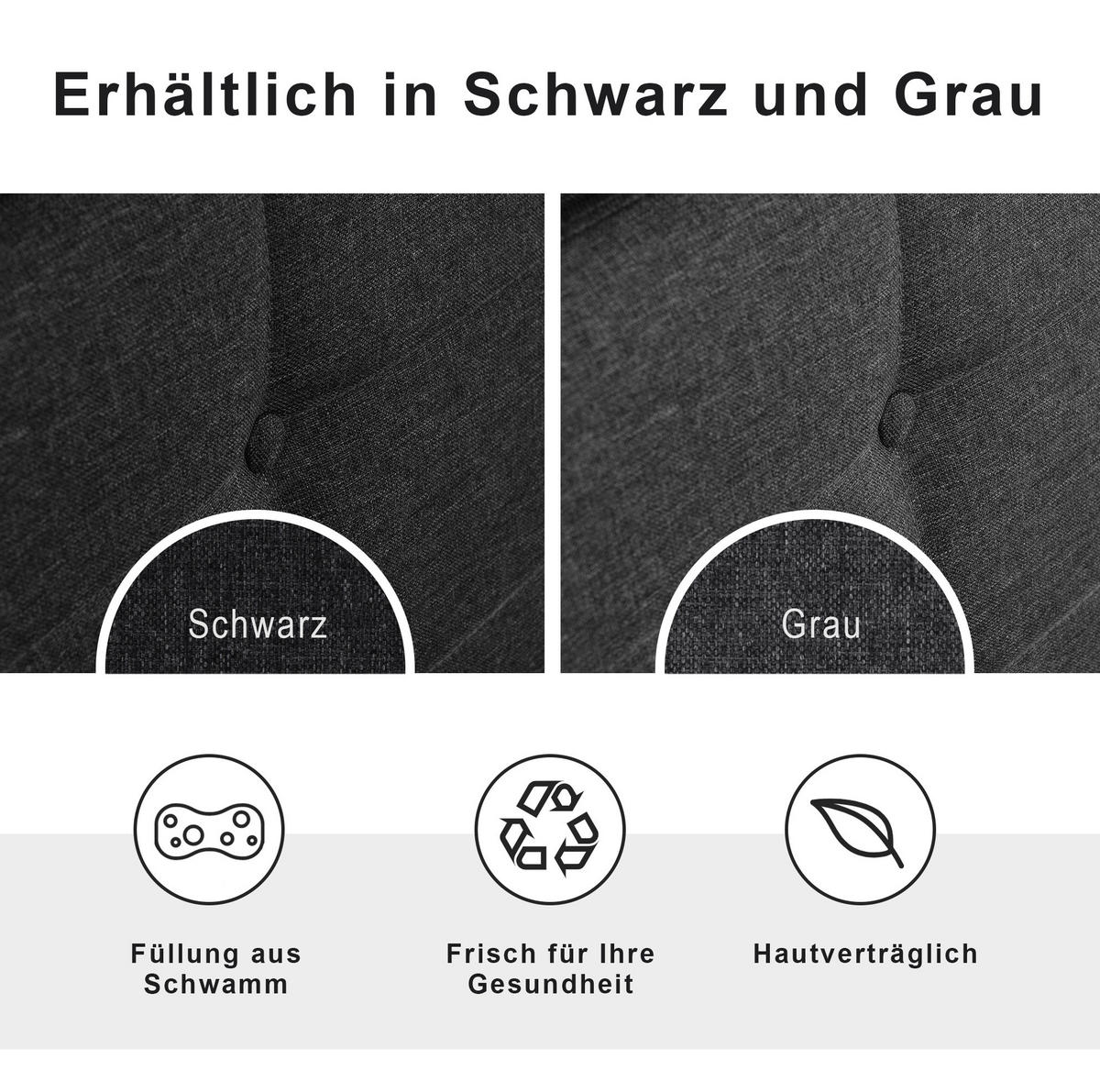 POLSTERBETT 140/200 cm Grau aus Leinen mit Matratze und LED-Beleuchtung - Grau, Textil (140/200cm) - OKMYHOME