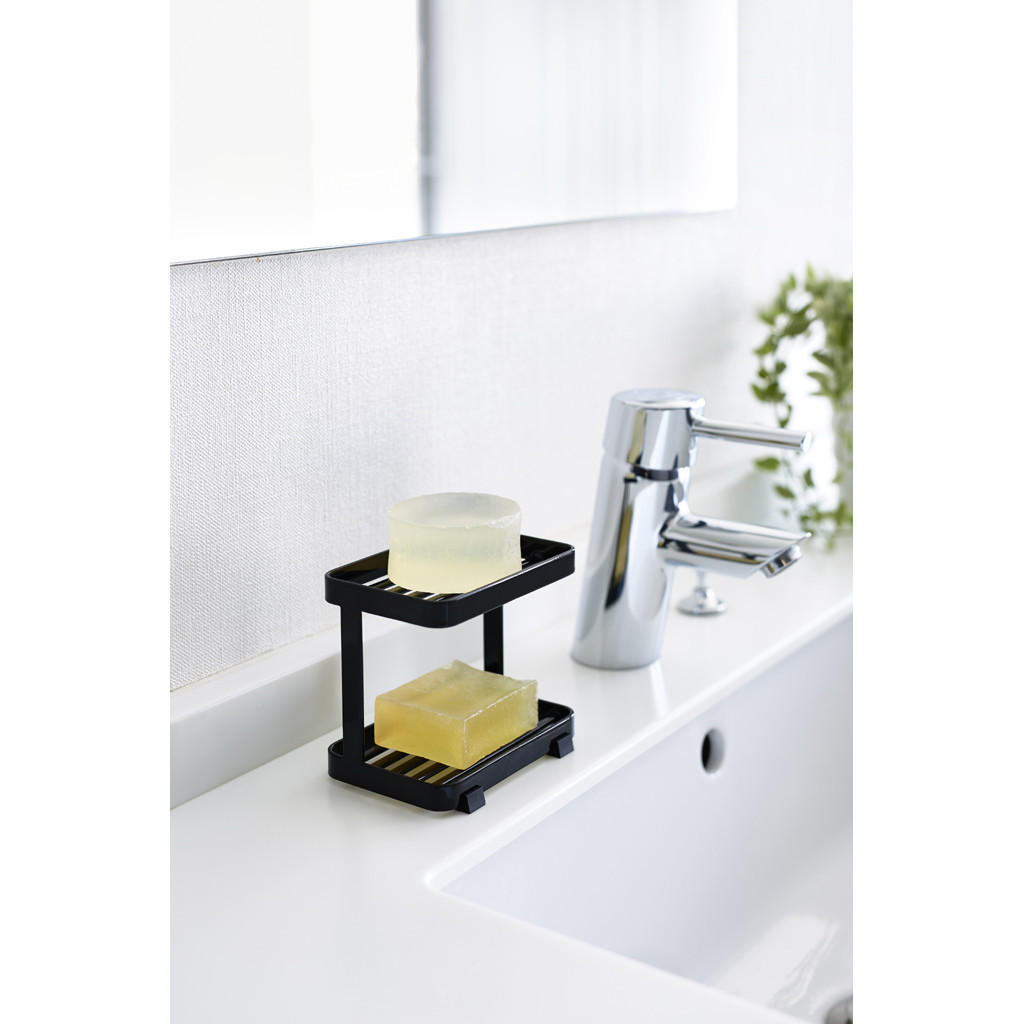 Thumbnail - Yamazaki Seifenschale, Schwarz, Metall, 11x9.5x7.5 cm, Badaccessoires, Waschplatzzubehör, Seifenschalen