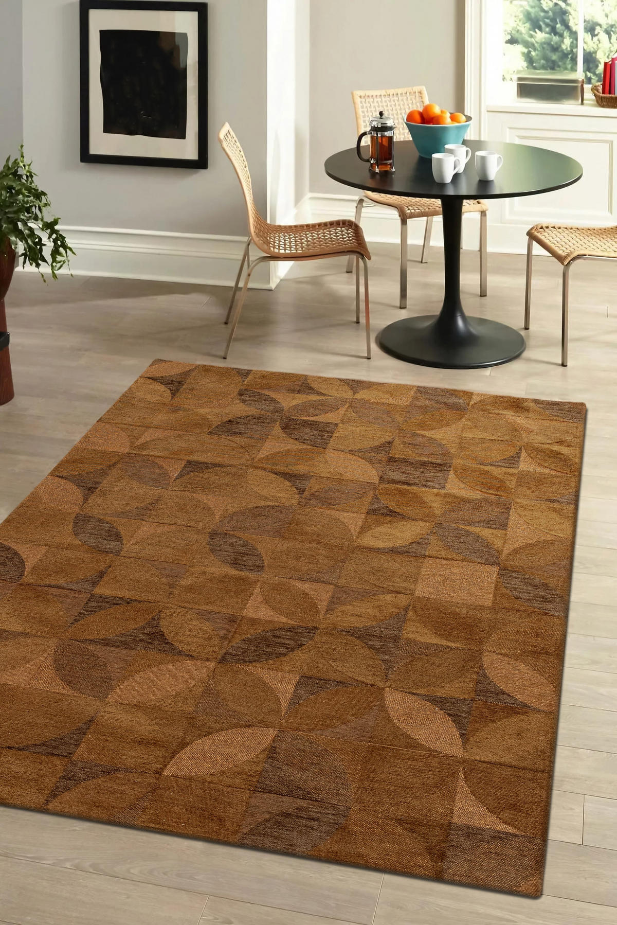 TEPPICH modern In-/Outdoor Flachgewebe ROSEBUD Braun 80x150 cm - Braun, Textil (80/150cm) - Novatrend