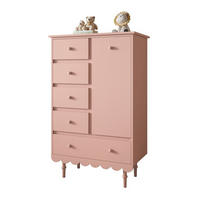 HOCHKOMMODE BABUSHKA mit Schubladen, Natürlich Rosa - Rosa, Holzwerkstoff (84/140/50cm)