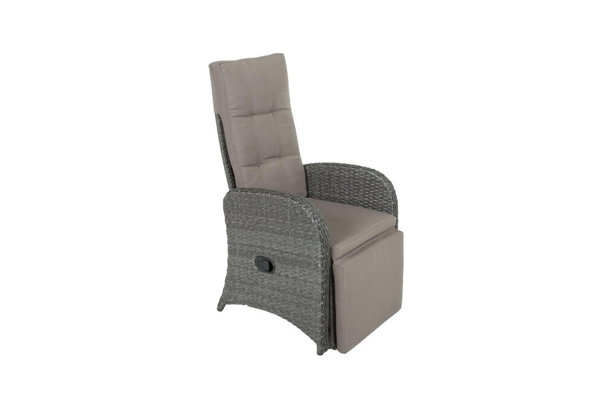 LIEGESTUHL Carmen 2er Set Dunkelgrau Kunststoff Gartenstuhl - Dunkelgrau, Kunststoff (63/110/73cm) - DELUKE