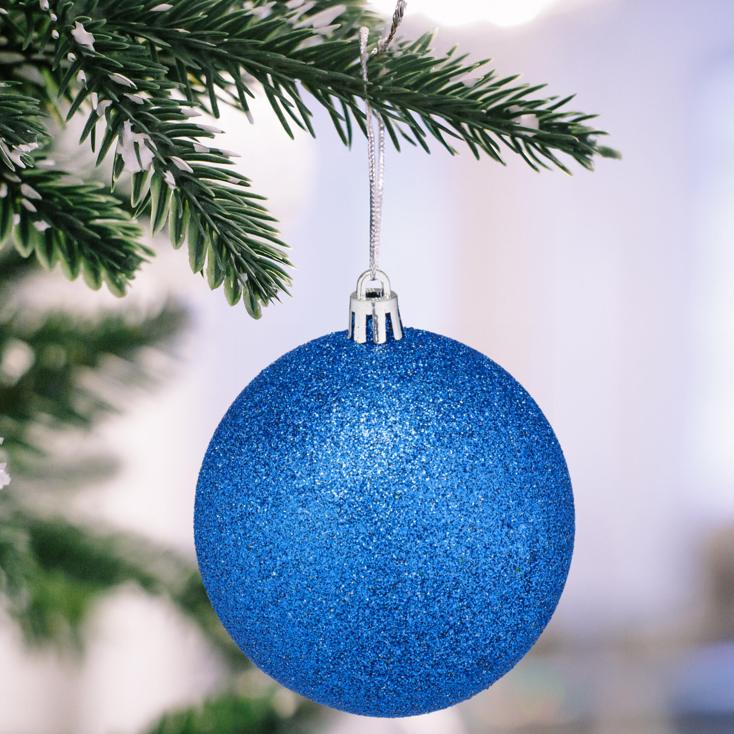 WEIHNACHTSKUGELN-SET 110-tlg. - Blau, Kunststoff (8/9/8cm) - Relaxdays