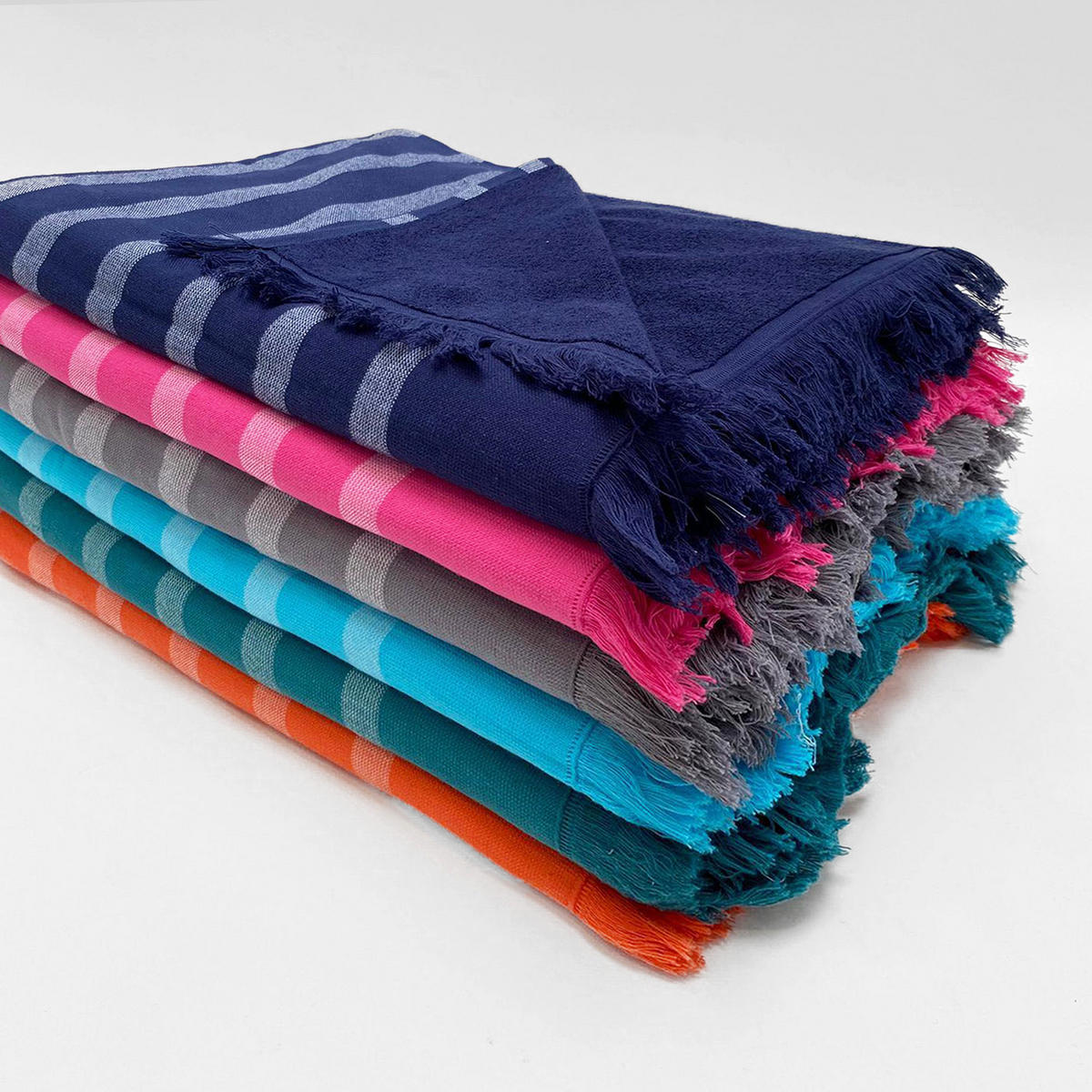 HAMAMTUCH mit Frotteefutter Alanya Grau 90x160 400g/m² - Grau, Textil (90/160cm) - LE COMPTOIR DE LA PLAGE
