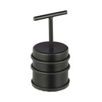 DÖRRSTOPP Svart rostfritt stål med handtag - Svart, Metall/Plast (7/7cm) - Relaxdays