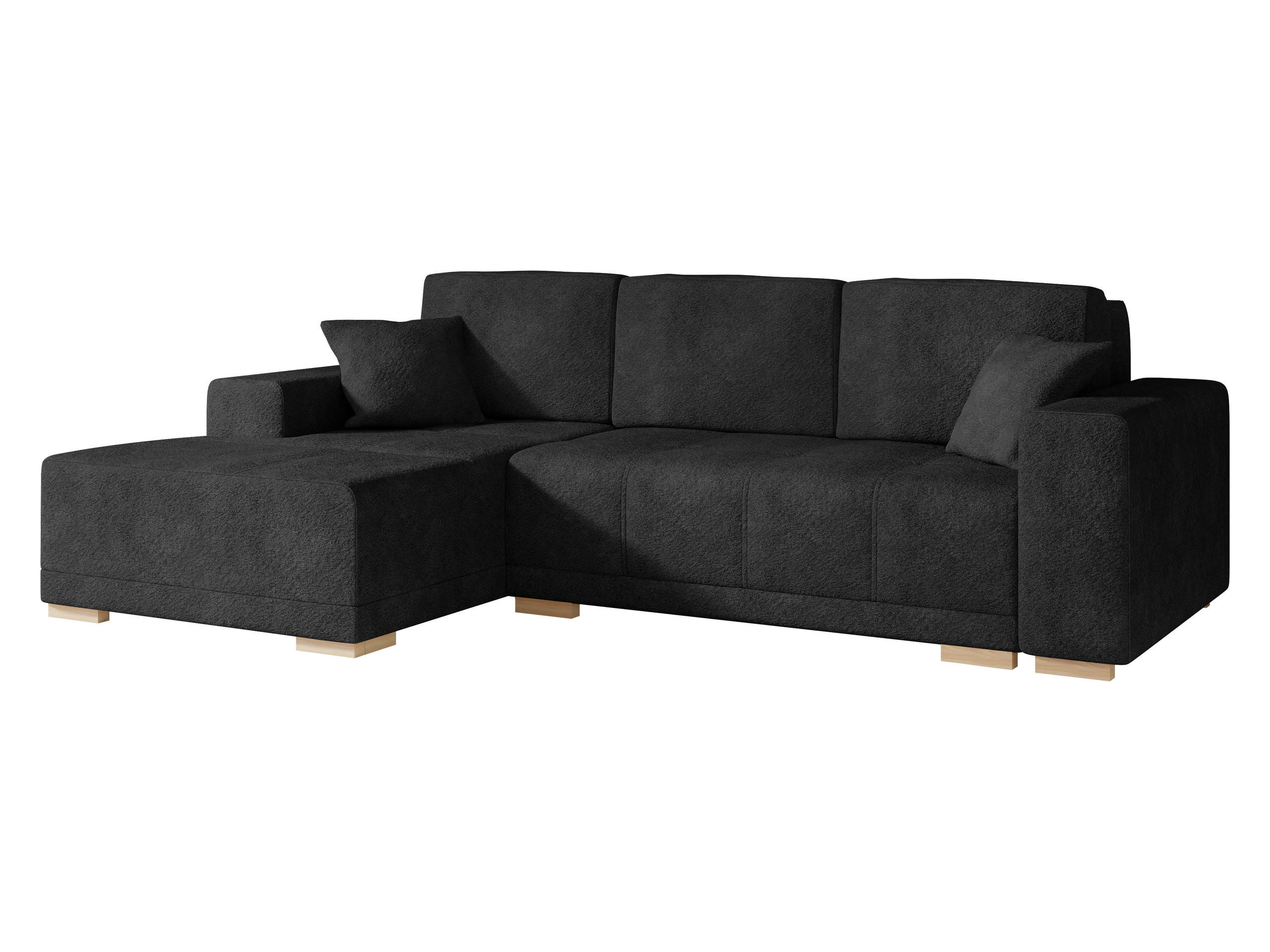 Mirjan24 Eckschlafsofa Schwarz 240x140 cm