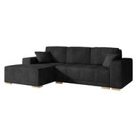 ECKSCHLAFSOFA Bello, Seite: Links - Schwarz/Naturfarben, Holz/Textil (240/140cm) - MIRJAN24