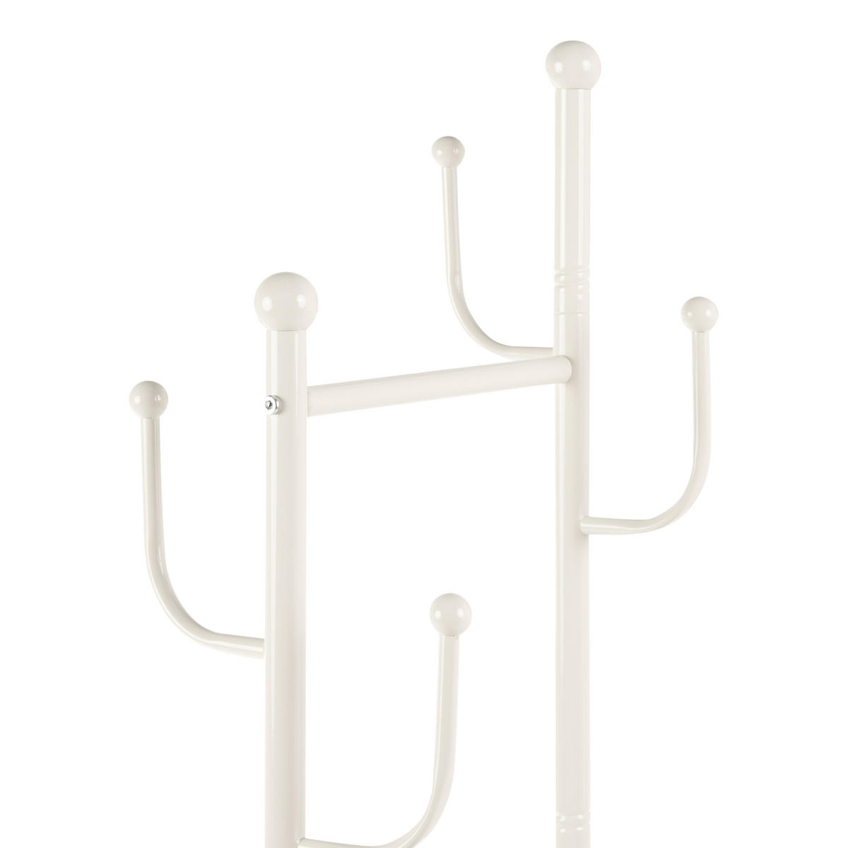 GARDEROBENSTÄNDER mit Ablage mit Rädern Weiß Vezelay - Weiß, Metall (40/170/40cm) - Beliani
