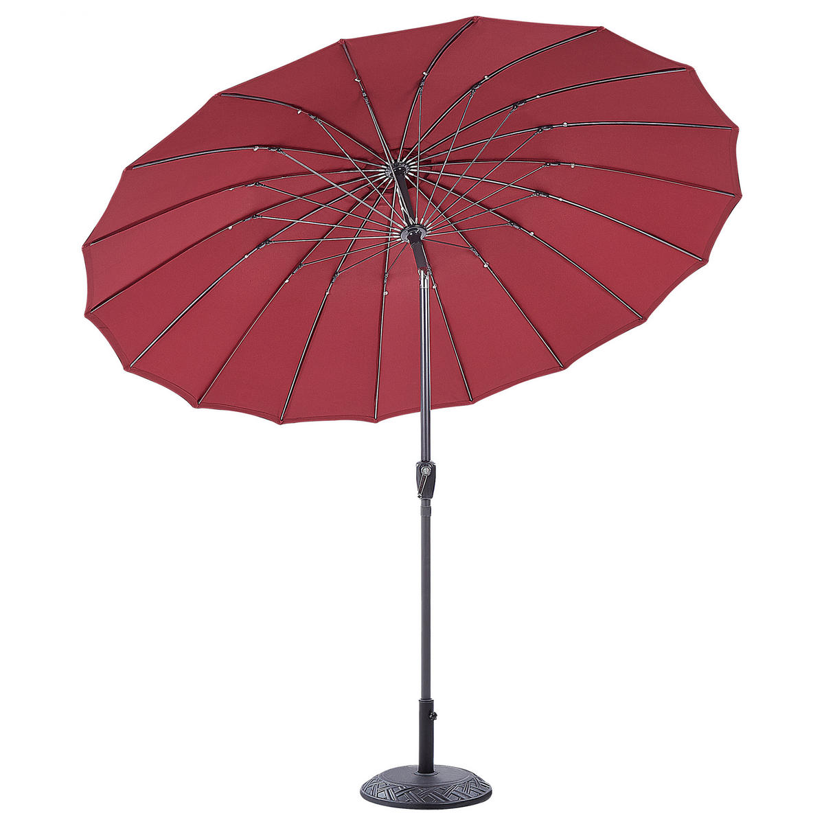 SONNENSCHIRM dunkelrot 255 cm Baia - Rot/Schwarz, Textil (255/255cm) - Beliani