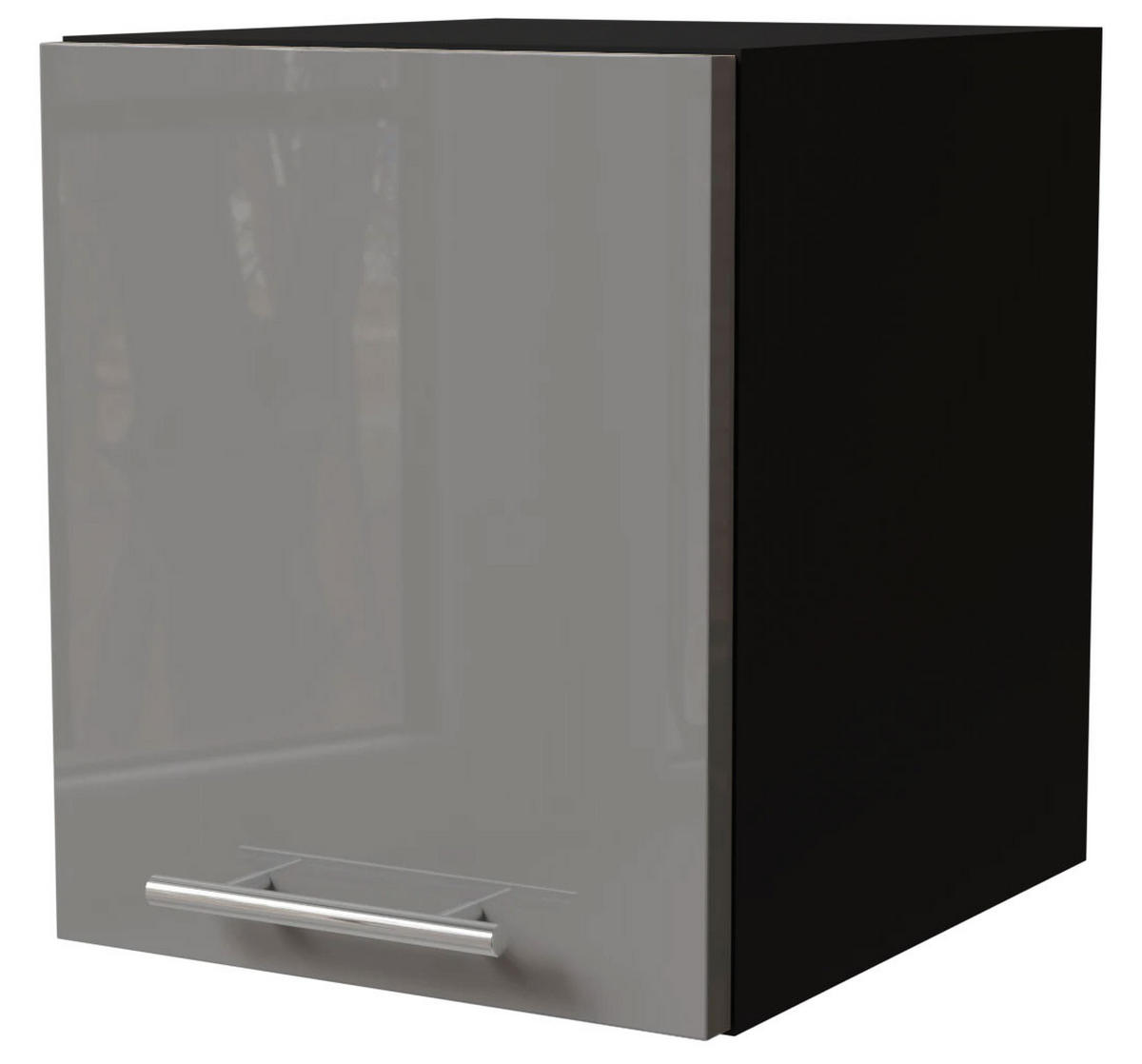 KLAPPHÄNGESCHRANK Essen W4B/30 Grau Hochglanz / Schwarz Matt 30 / 32,5 / 36cm - Schwarz/Grau, Holz/Holzwerkstoff (30/32.5/36cm) - Feldmann-Wohnen