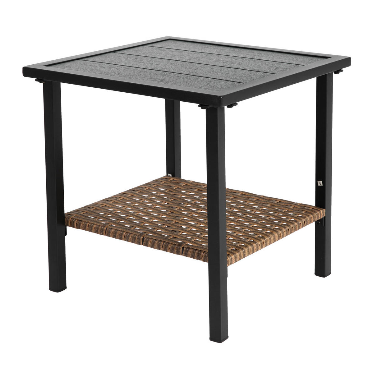 GARTENSTUHL SET 3-tlg Polyrattan Braun/Grau 2 Dreh-Schaukelstühle mit Beistelltisch - Graubraun, Metall - Urban Meuble