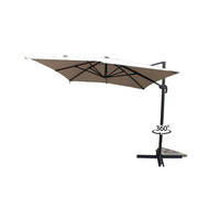 SONNENSCHIRM calvia ecru rechteckig 3 95 x 2 95 cm led rotierbar um 360 - Beige, Metall (295/395cm) - Concept Usine
