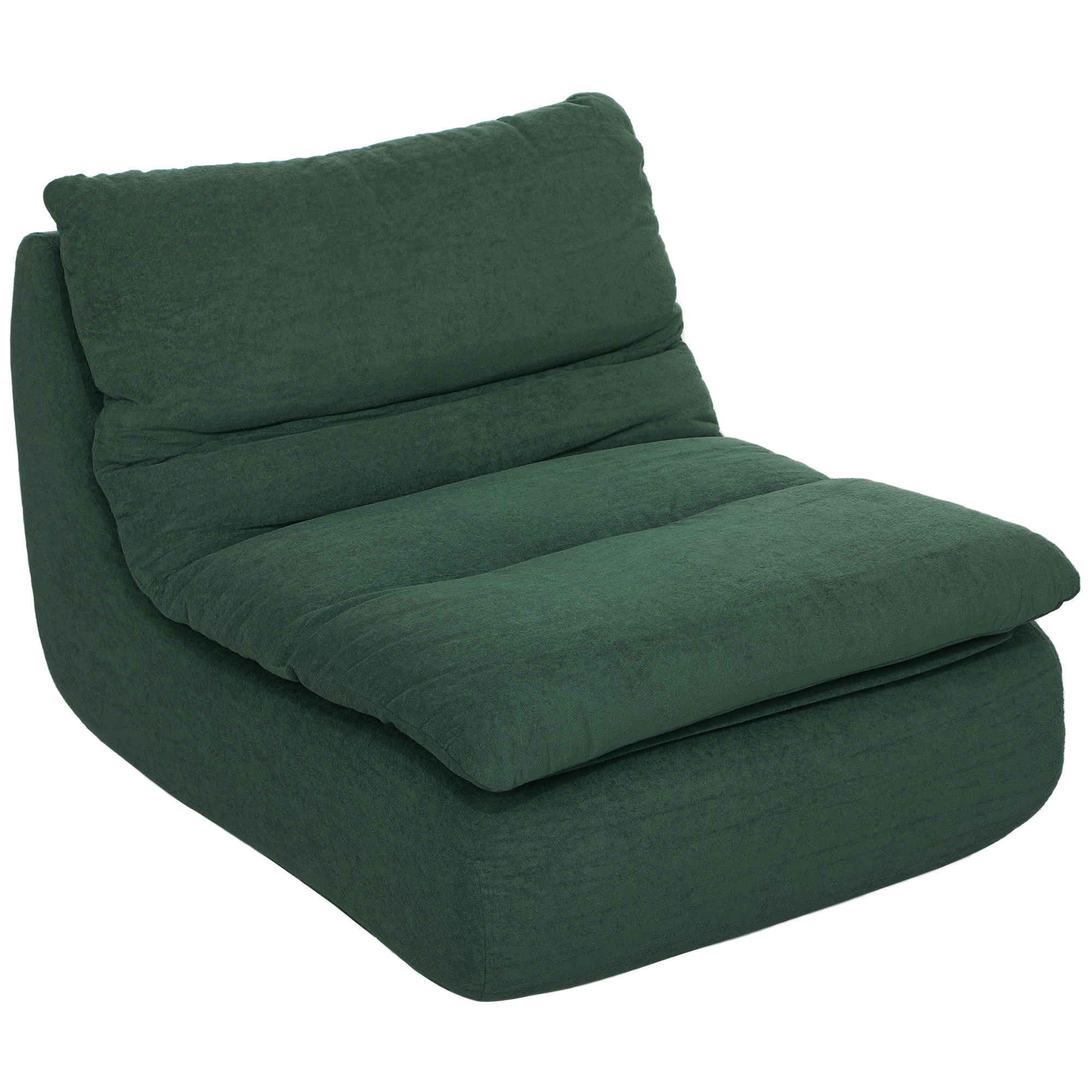 BODENSTUHL, Bodensessel mit einteiligem ultrahochdichtem Schaumstoff, Grün - Grün, Textil (82/75/103cm) - HOMCOM