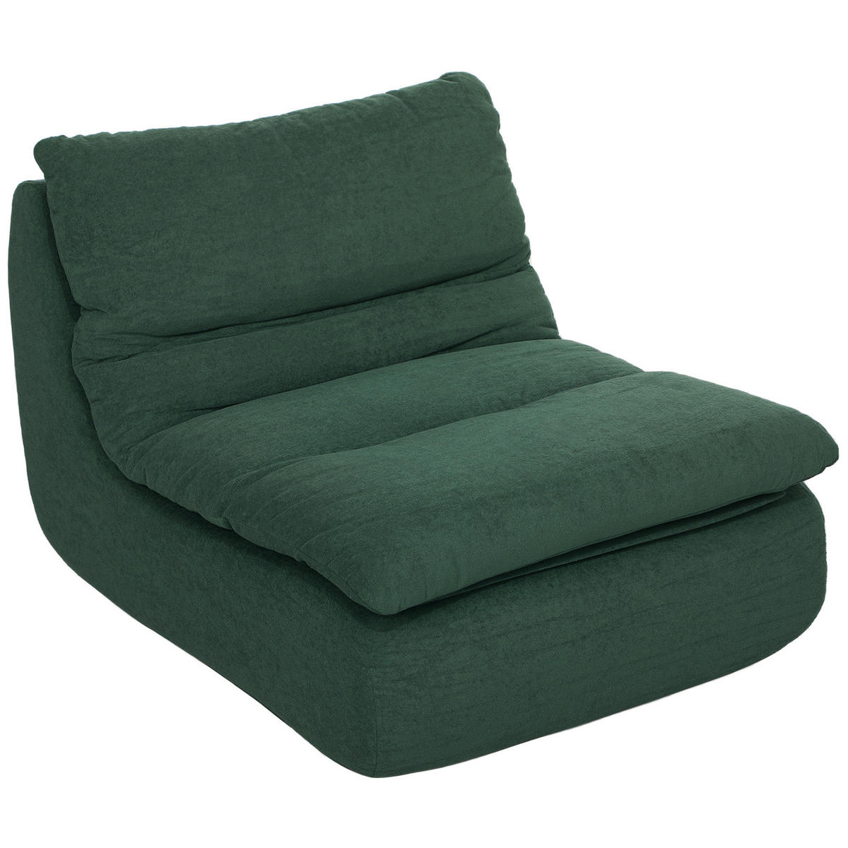 BODENSTUHL, Bodensessel mit einteiligem ultrahochdichtem Schaumstoff, Grün - Grün, Textil (82/75/103cm) - HOMCOM