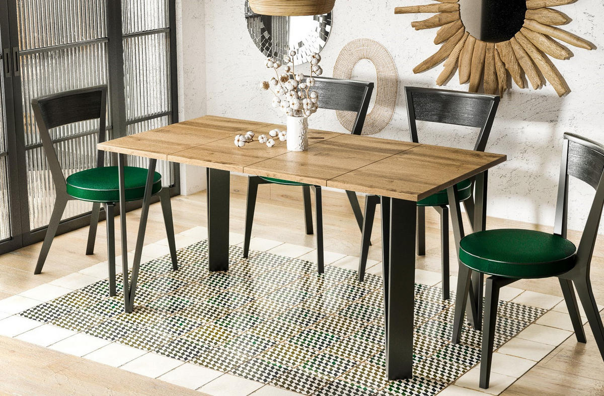 ESSTISCH Adeo ausziehbar bis 170 cm - Eiche Wotan, Holzwerkstoff (80/80/76cm) - Endo-Moebel