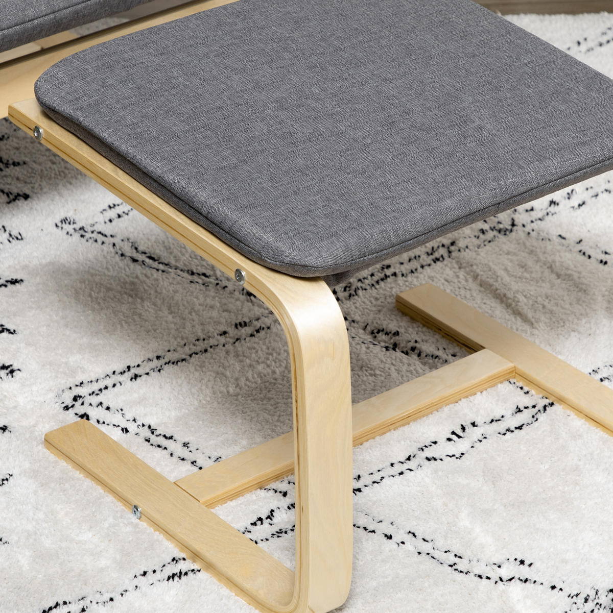 RELAXSESSEL 66,5/80/99 cm mit Fußhocker in Grau - Grau, Textil (80/99/66.5cm) - BEAOK
