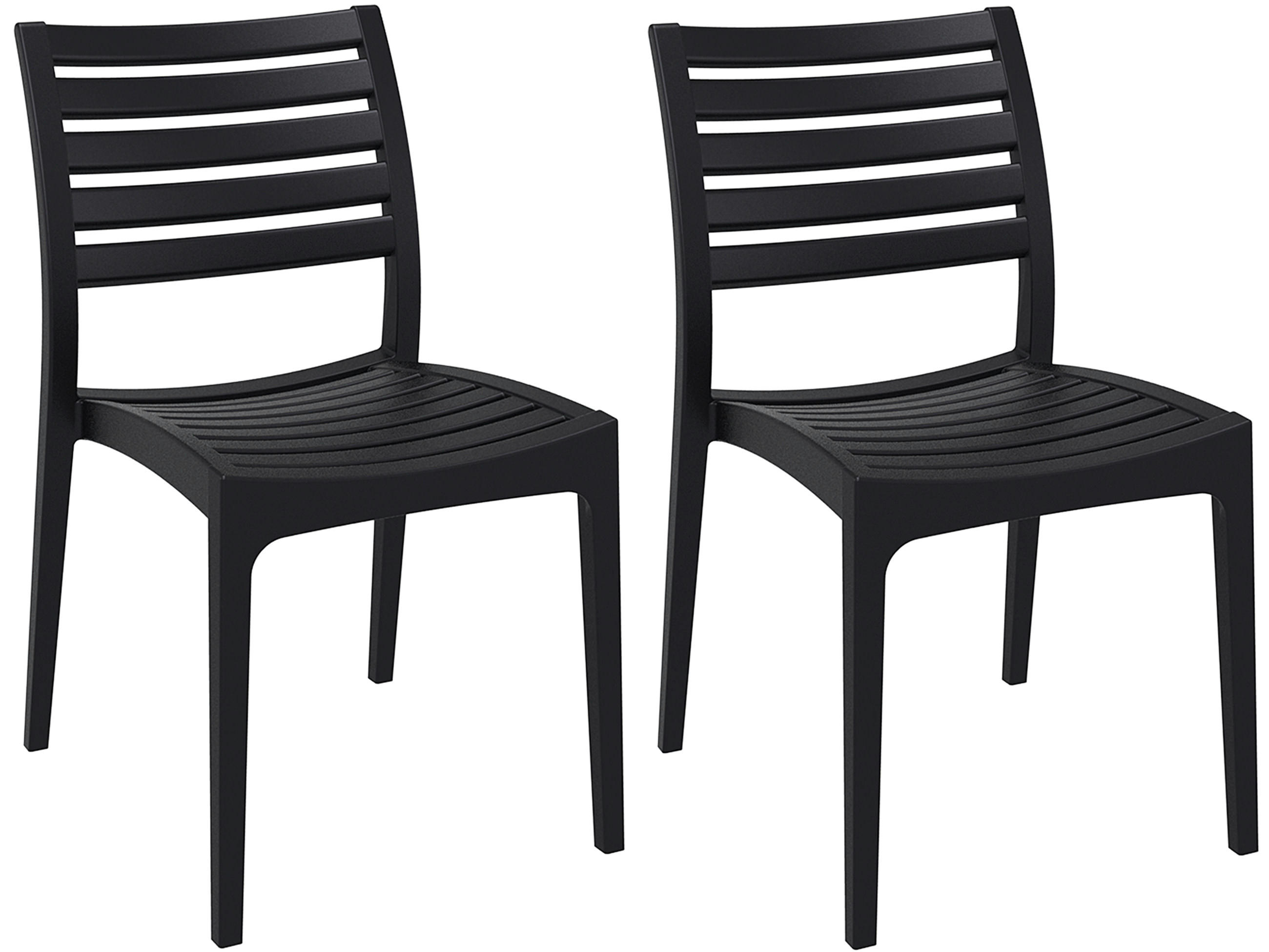 GARTENSTUHL 2er Set Kunststoff schwarz - Schwarz, Kunststoff (48/82/48cm) - CLP