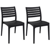 GARTENSTUHL 2er Set Kunststoff schwarz - Schwarz, Kunststoff (48/82/48cm) - CLP