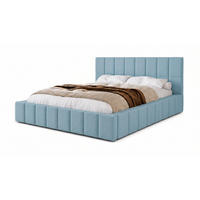 POLSTERBETT 200x200 cm, Alma, Doppelbett mit Bettkasten, Lattenrost aus Holz, Velourstoff, Hellblau - Hellblau, Holz/Kunststoff (200/200cm) - Marpur
