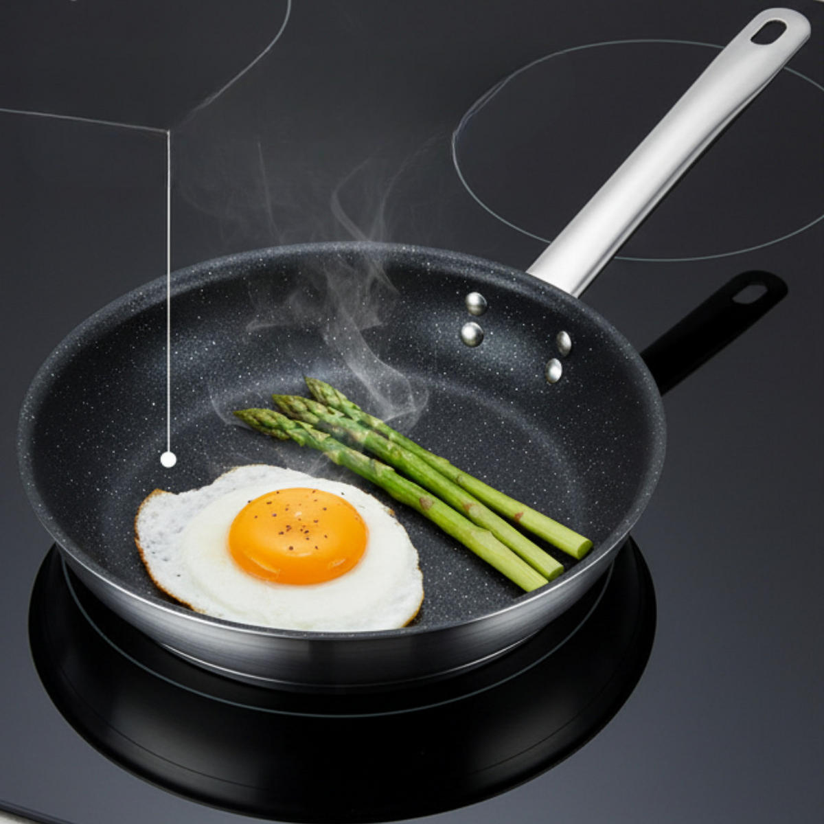 BRATPFANNE Favourite 28 cm Edelstahl Antihaft - Silberfarben/Schwarz, Metall (28cm) - Brabantia