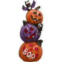 HALLOWEEN Deko Kürbis Figur mit LED Licht 25cm - Multicolor, Kunststoff (14/14/30cm)