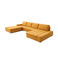 WOHNLANDSCHAFT VERONA U-Form mit Schlaffunktion, Bettkasten und Wellenfederung – Großzügiges Ecksofa 387 cm - Gelb, Kunststoff (387/85/213cm) - Wohnideebilder