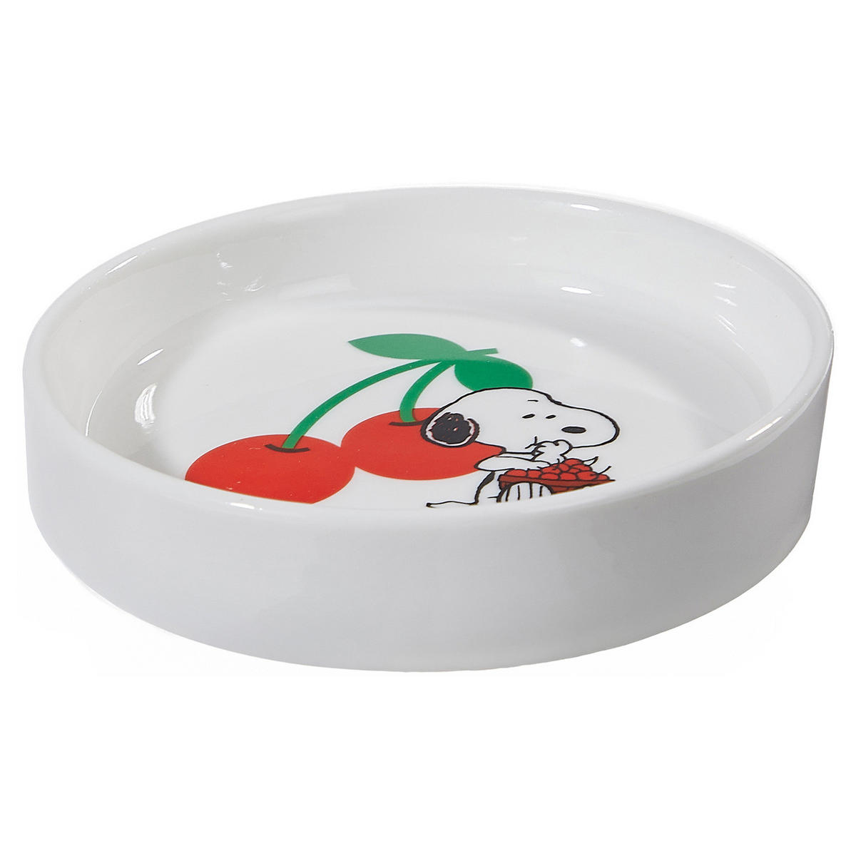 DEKOTELLER Peanuts Snoopy mit Kirschen - Weiß, Keramik (2cm) - Butlers
