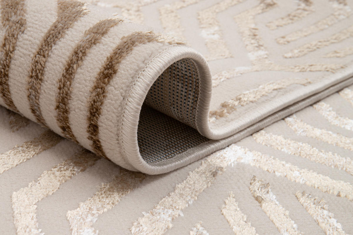 TEPPICH CRYSTAL Creme Braun 180/250 cm - Creme/Braun, Textil (180/250cm) - Tapiso