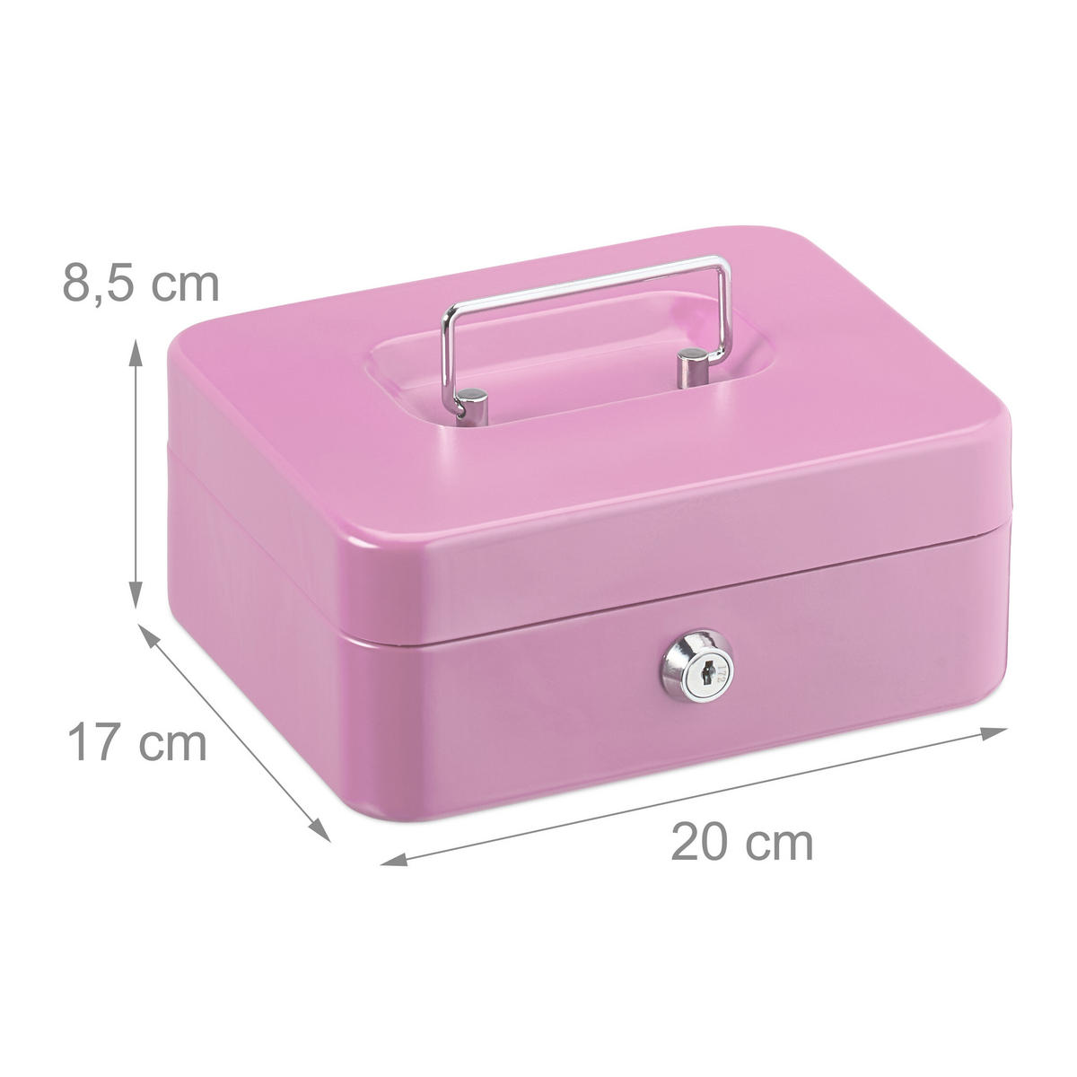 POKLADŇA - ružová, kov/plast (20/8.5/17cm) - Relaxdays