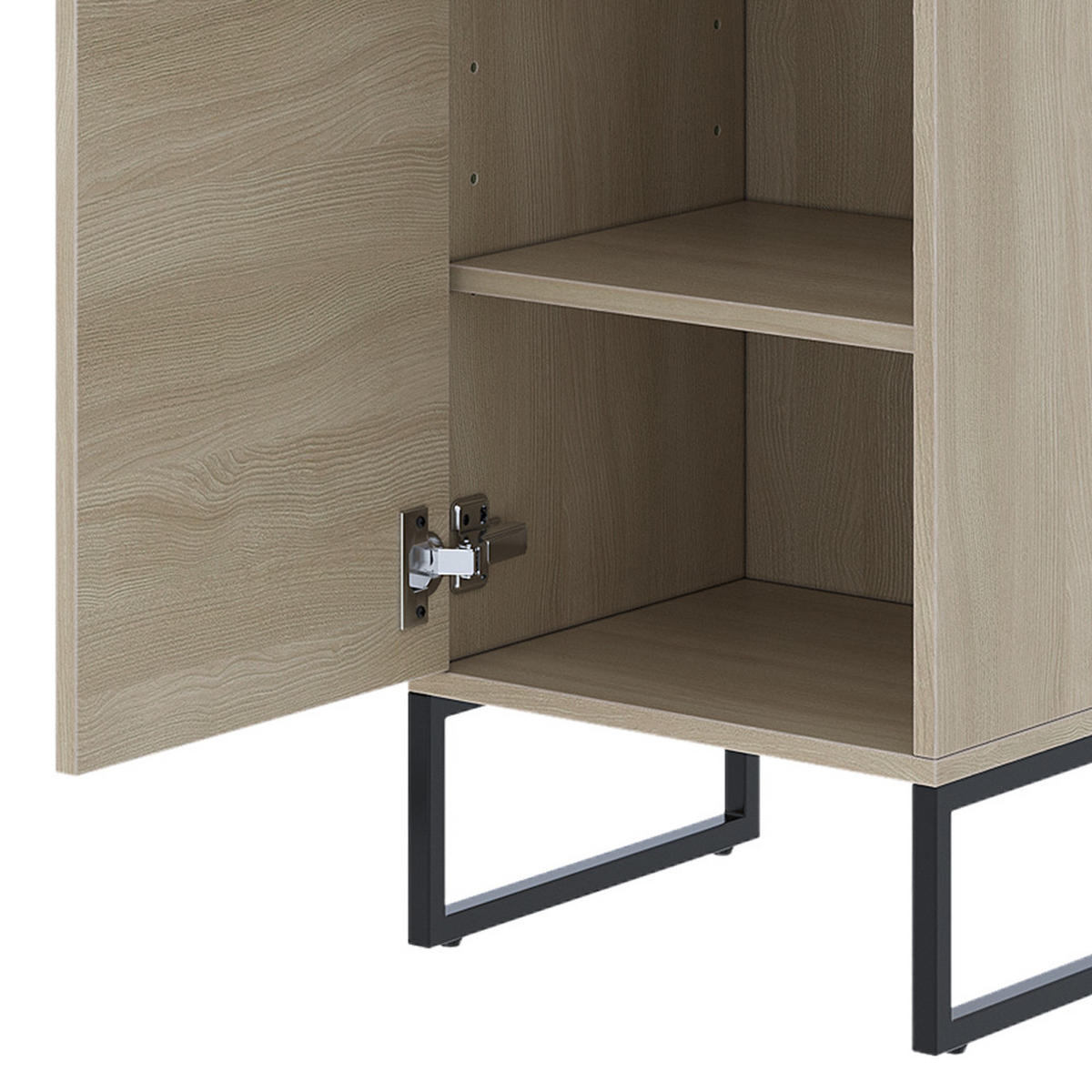 MIDISCHRANK Vionna Eiche/Schwarz 36 x 116.5 cm - Eichefarben/Schwarz, Holzwerkstoff (36/116.5/33cm) - Vicco