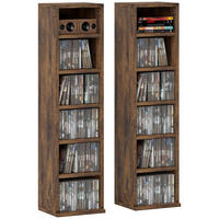 CD-REGAL 2er-Set DE-14441 12 Fächer für 204 CDs Rustikales Braun - Braun, Holzwerkstoff (22.5/88.5/21cm) - ComfortXL
