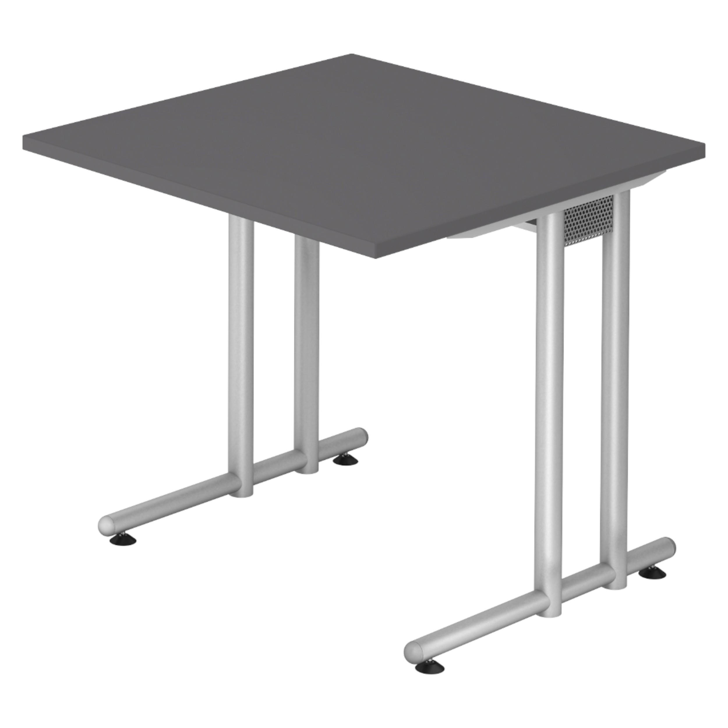 SCHREIBTISCH Serie-N 80/80/72 cm in Graphitfarben - Graphitfarben, Holzwerkstoff (80/80/72cm) - bümö